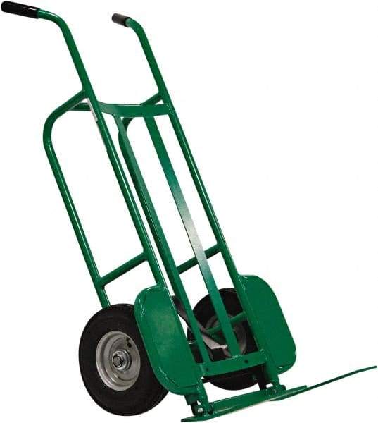 Valley Craft - 1,000 Lb Capacity 48" OAH Hand Truck - Dual Handle, Steel, Pneumatic Wheels - Benchmark Tooling