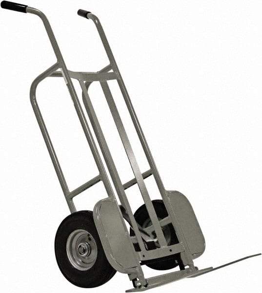 Valley Craft - 1,000 Lb Capacity 48" OAH Hand Truck - Dual Handle, Aluminum, Pneumatic Wheels - Benchmark Tooling