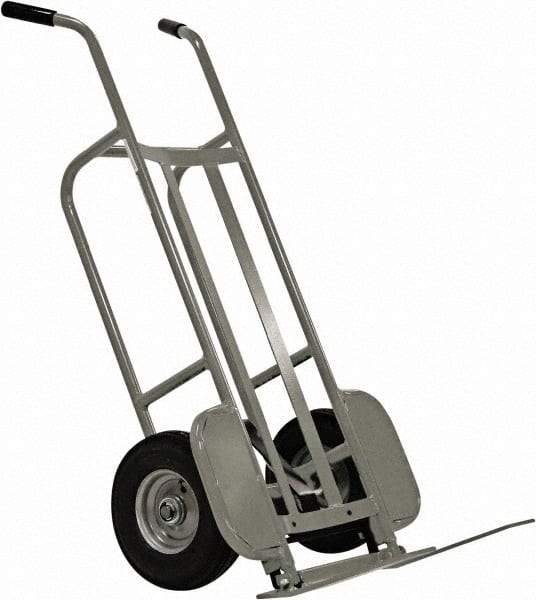 Valley Craft - 1,000 Lb Capacity 48" OAH Hand Truck - Dual Handle, Aluminum, Pneumatic Wheels - Benchmark Tooling