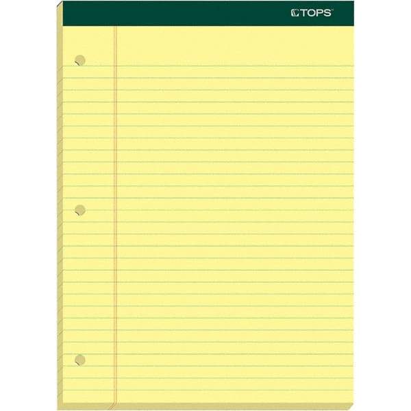 TOPS - 100 Sheet, 8-1/2 x 11-3/4", Legal/Wide (Style) Writing Pad - Canary - Benchmark Tooling