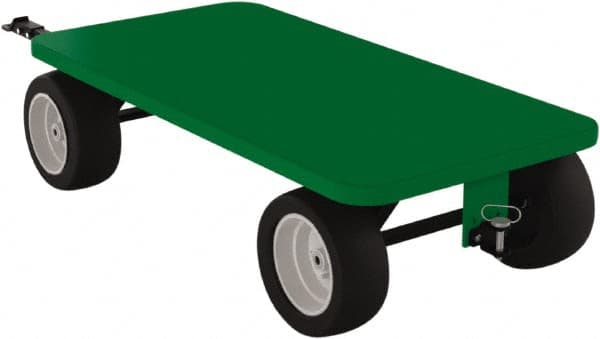 Valley Craft - 2,000 Lb Capacity Steel Quad Steer Trailer System - Steel Deck, 36" OAW, 72" Platform Length x 19-1/2" Platform Height, Pneumatic Casters - Benchmark Tooling