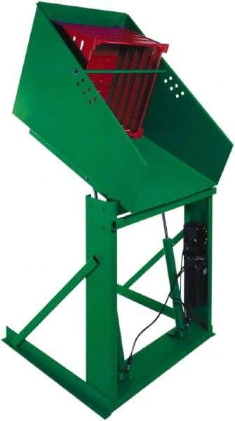 Valley Craft - 4,000 Lb Load Capacity, Steel Box Dumper - 66" Wide x 48" Long x 72" High, Green - Benchmark Tooling