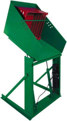 Valley Craft - 2,000 Lb Load Capacity, Steel Box Dumper - 66" Wide x 48" Long x 72" High, Green - Benchmark Tooling