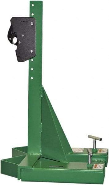 Valley Craft - 1,000 Lb Load Capacity, 30, 55 & 85 Gal Forklift Drum Handler - Steel Wheels - Benchmark Tooling