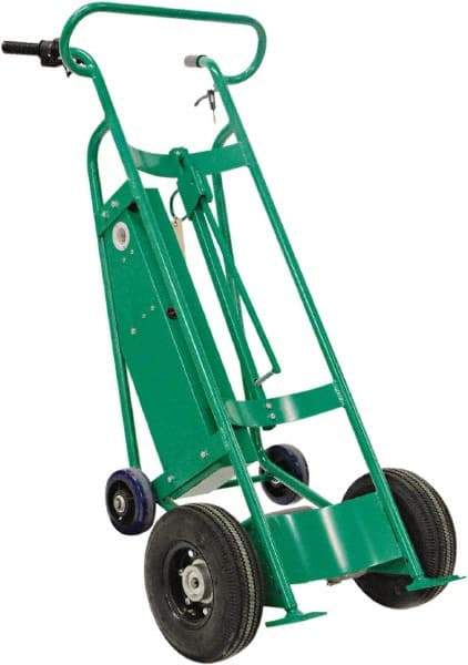 Valley Craft - 800 Lb Capacity 60" OAH Hand Truck - Dual Loop Handle, Steel, Pneumatic Wheels - Benchmark Tooling