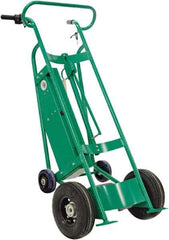 Valley Craft - 800 Lb Capacity 60" OAH Hand Truck - Dual Loop Handle, Steel, Pneumatic Wheels - Benchmark Tooling