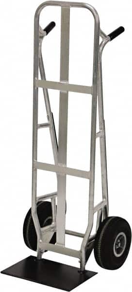 Valley Craft - 600 Lb Capacity 51" OAH Hand Truck - Dual Loop Handle, Aluminum, Pneumatic Wheels - Benchmark Tooling