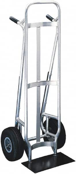 Valley Craft - 600 Lb Capacity 51" OAH Hand Truck - Dual Loop Handle, Aluminum, Pneumatic Wheels - Benchmark Tooling