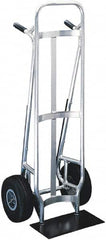 Valley Craft - 600 Lb Capacity 51" OAH Hand Truck - Dual Loop Handle, Aluminum, Pneumatic Wheels - Benchmark Tooling