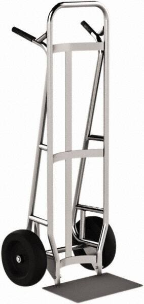 Valley Craft - 600 Lb Capacity 51" OAH Hand Truck - Dual Loop Handle, Aluminum, Pneumatic Wheels - Benchmark Tooling