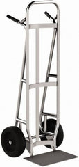Valley Craft - 600 Lb Capacity 51" OAH Hand Truck - Dual Loop Handle, Aluminum, Pneumatic Wheels - Benchmark Tooling
