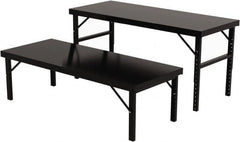 Valley Craft - 34 Wide x 84" Deep x 28" High, Steel Work Table - 14 Gauge Stainless Steel Top, Adjustable Height Legs, Gray - Benchmark Tooling