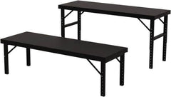 Valley Craft - 28 Wide x 84" Deep x 28" High, Steel Work Table - 14 Gauge Stainless Steel Top, Adjustable Height Legs, Gray - Benchmark Tooling