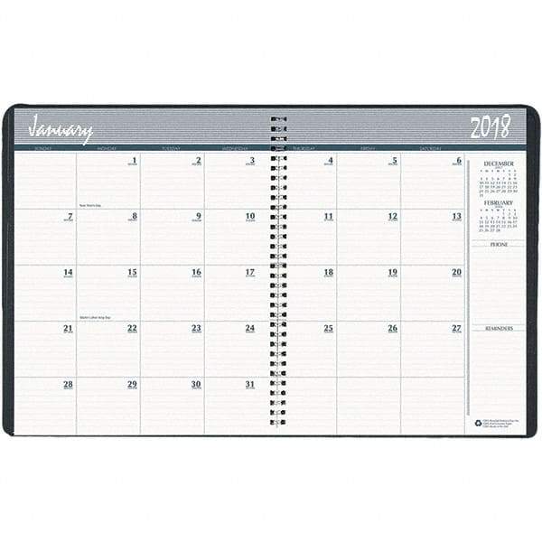 House of Doolittle - 32 Sheet, 6-7/8 x 8-3/4", Monthly Planner - Black - Benchmark Tooling