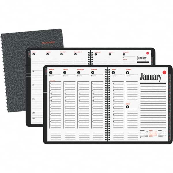 AT-A-GLANCE - 128 Sheet, 8-1/4 x 11", Weekly/Monthly Appointment Book - Black - Benchmark Tooling