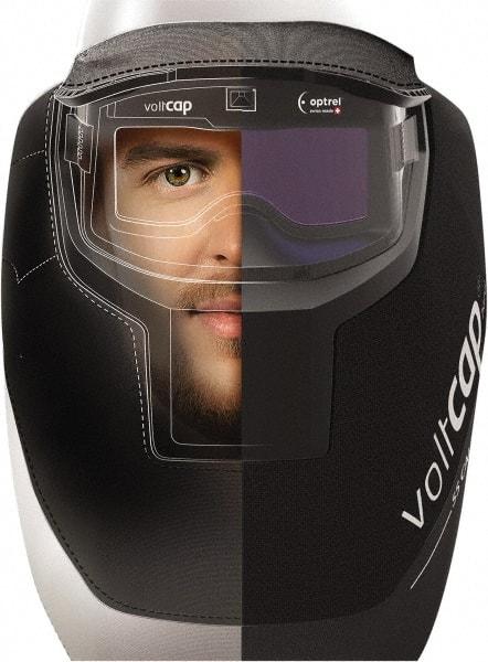 Stanco Safety Products - Arc Flash Protection Hood - 6-1/2" Wide x 3-1/2" High x 1/16" Thick, UV Protection, Gray Window - Benchmark Tooling