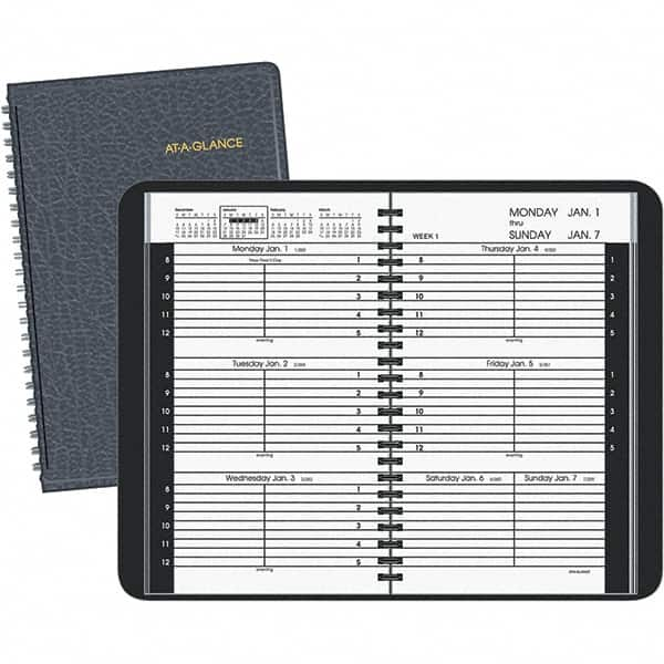 AT-A-GLANCE - 104 Sheet, 4-7/8 x 8", Weekly Appointment Book - Black - Benchmark Tooling