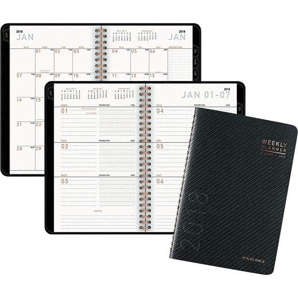 AT-A-GLANCE - 128 Sheet, 4-7/8 x 8", Weekly/Monthly Planner - Graphite - Benchmark Tooling