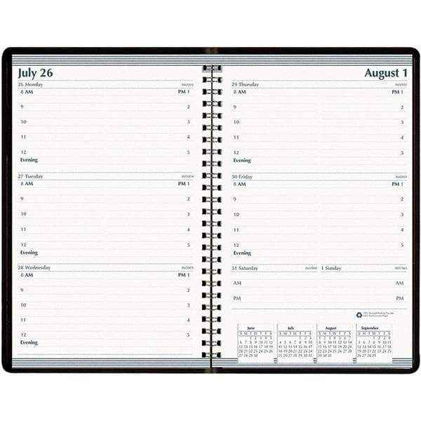 House of Doolittle - 104 Sheet, 5 x 8", Weekly Appointment Book - Black - Benchmark Tooling