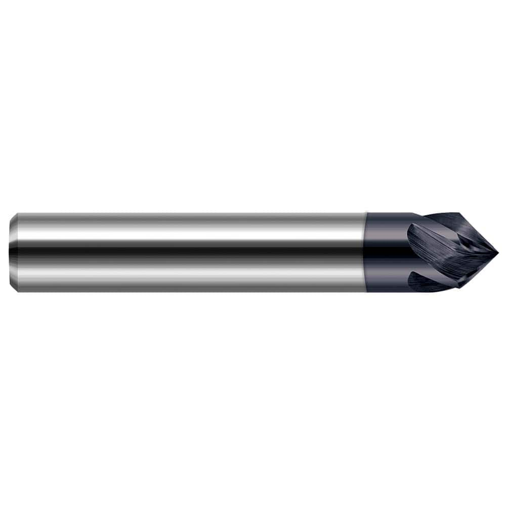 Harvey Tool - 1/2" Diam 60°/120° 4-Flute Single End Solid Carbide Chamfer Mill - Exact Industrial Supply