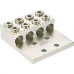 Panduit - 2 AWG Noninsulated Lug Connection Square Ring Terminal - 1/2" Stud, 5-1/2" OAL x 5.31" Wide, Tin Plated Aluminum Contact - Benchmark Tooling