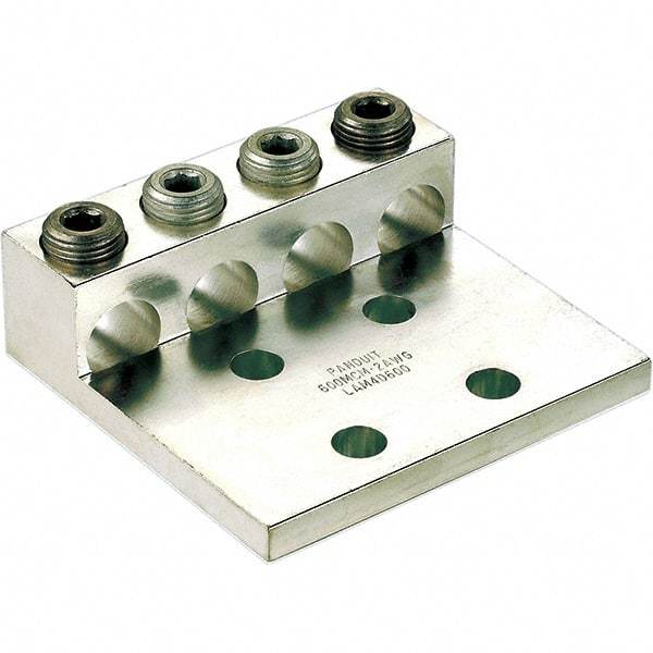 Panduit - 6 AWG Noninsulated Lug Connection Square Ring Terminal - 1/2" Stud, 4-1/4" OAL x 4.04" Wide, Tin Plated Aluminum Contact - Benchmark Tooling