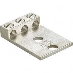 Panduit - 6 AWG Noninsulated Lug Connection Square Ring Terminal - 1/2" Stud, 4" OAL x 2.82" Wide, Tin Plated Aluminum Contact - Benchmark Tooling