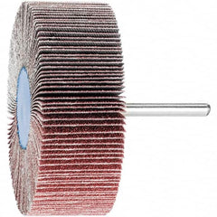 PFERD - 3" Diam x 1" Face Width, Aluminum Oxide Coated Mounted Flap Wheel - 1/4" Shank Mount, 80 Grit, 20,000 Max RPM - Benchmark Tooling