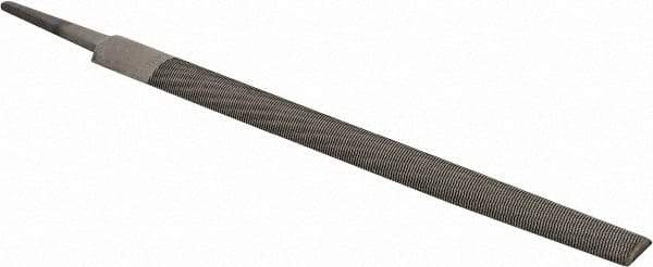 PFERD - 10" Long, Bastard Cut, Half Round American-Pattern File - Double Cut, 0.28" Overall Thickness, Tang - Benchmark Tooling