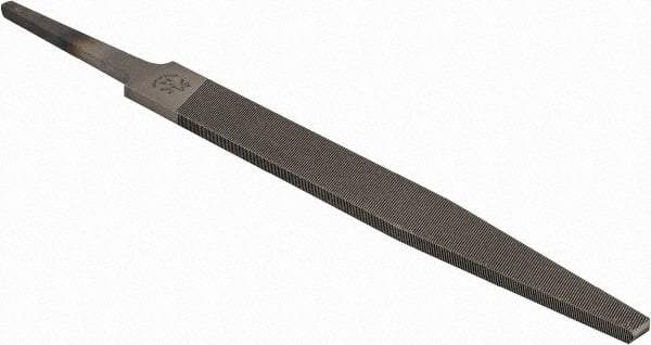 PFERD - 4" Long, Smooth Cut, Flat American-Pattern File - Single, Double Cut, 0.09" Overall Thickness, Tang - Benchmark Tooling