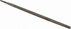 PFERD - 12" Long, Smooth Cut, Round American-Pattern File - Single Cut, 1/2" Overall Thickness, Tang - Benchmark Tooling