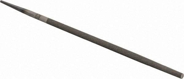 PFERD - 8" Long, Smooth Cut, Round American-Pattern File - Single Cut, 0.31" Overall Thickness, Tang - Benchmark Tooling