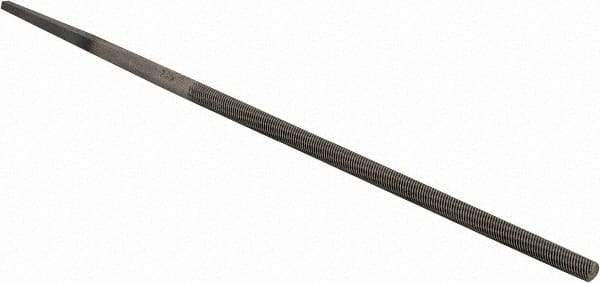 PFERD - 4" Long, Second Cut, Round American-Pattern File - Single Cut, 0.16" Overall Thickness, Tang - Benchmark Tooling
