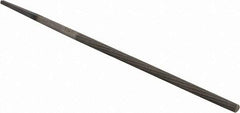 PFERD - 4" Long, Second Cut, Round American-Pattern File - Single Cut, 0.16" Overall Thickness, Tang - Benchmark Tooling