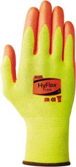 Ansell - Size L (9), ANSI Cut Lvl 4, Abrasion Lvl 0, Nitrile Coated Kevlar/Spectra/Stainless Steel Cut Resistant Gloves - 12" Long, Palm Coated, Knit Wrist, Yellow/Orange, Paired - Benchmark Tooling