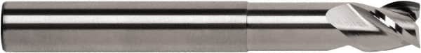 RobbJack - 3/4", 3/4" LOC, 3/4" Shank Diam, 6" OAL, 3 Flute, Solid Carbide Square End Mill - Single End, Uncoated, Spiral Flute, 40° Helix, Centercutting, Right Hand Cut, Right Hand Flute, Series FM-301 - Benchmark Tooling
