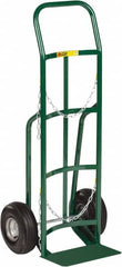 Little Giant - 800 Lb Capacity 47" OAH Cylinder Hand Truck - 8 x 14" Base Plate, Continuous Handle, Steel, Flat-Free Microcellular Foam Wheels - Benchmark Tooling