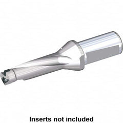 Kennametal - 165mm Max Drill Depth, 3xD, 56mm Diam, Indexable Insert Drill - 2 Inserts, 50mm Shank Diam, Whistle Notch Shank - Benchmark Tooling