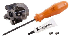 Kennametal - 1" Cut Diam, 1/2" Arbor Hole, 3.23mm Max Depth of Cut, 45° Indexable Chamfer & Angle Face Mill - 5 Inserts, HNGJ 0604... Insert, Right Hand Cut, 5 Flutes, Through Coolant, Series Dodeka Mini - Benchmark Tooling