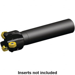 Kennametal - 45° Lead Angle, 33.18mm Max Cut Diam, 25mm Min Cut Diam, 3.2mm Max Depth of Cut, Indexable Chamfer and Angle End Mill - 3 Inserts, HNGJ 0604ANENLD Insert Style, 200mm Overall Length, Through Coolant, Straight Shank - Benchmark Tooling