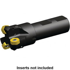 Kennametal - 45° Lead Angle, 40.17mm Max Cut Diam, 32mm Min Cut Diam, 3.2mm Max Depth of Cut, Indexable Chamfer and Angle End Mill - 4 Inserts, HNGJ 0604ANENLD Insert Style, 97mm Overall Length, Through Coolant, Straight Shank - Benchmark Tooling