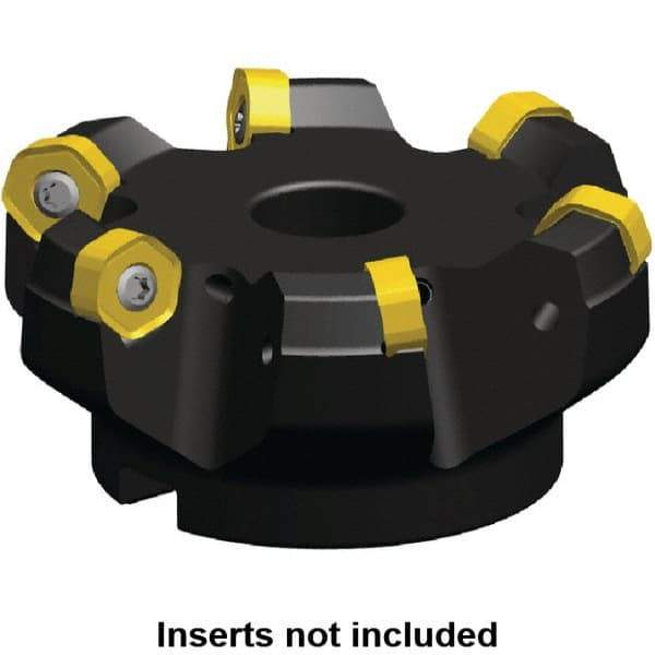 Kennametal - 8 Inserts, 3.667" Cutter Diam, 0.064" Max Depth of Cut, Indexable High-Feed Face Mill - 1.063" Arbor Hole Diam, 1.968" High, KSHR Toolholder, HNGJ 0905.. Inserts, Series Dodeka Mini High-Feed - Benchmark Tooling