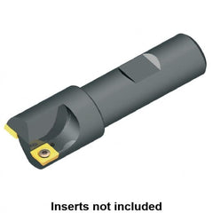 Kennametal - 32mm Cut Diam, 7mm Max Depth of Cut, 32mm Shank Diam, 96mm OAL, Indexable Square Shoulder Centercutting End Mill - SPCB 0903.. Inserts, Weldon Shank - Benchmark Tooling