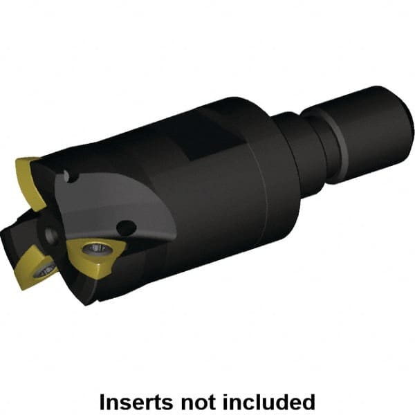 Kennametal - 32mm Cut Diam, 0.04" Max Depth, M16 Modular Connection Indexable High-Feed Helical End Mill - Screw Holding Method, WP..0302.. Insert, Through Coolant - Benchmark Tooling