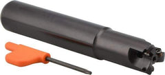 Kennametal - 3/4" Cut Diam, 0.04" Max Depth, 3/4" Shank Diam, Cylindrical Shank Indexable High-Feed Helical End Mill - Screw Holding Method, WP..0302.. Insert, KF Toolholder, Through Coolant - Benchmark Tooling