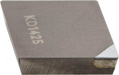 Kennametal - CPG421 Grade KD1425 Polycrystalline Diamond (PCD) Turning Insert - Uncoated, 80° Diamond, 1/2" Inscr Circle, 1/8" Thick, 1/64" Corner Radius - Benchmark Tooling
