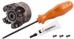 Kennametal - 63mm Cut Diam, 6mm Max Depth, 22mm Arbor Hole, 6 Inserts, RN.J 1204... Insert Style, Indexable Copy Face Mill - KDR Cutter Style, 40mm High, Through Coolant, Series Rodeka - Benchmark Tooling