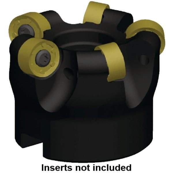 Kennametal - 100mm Cut Diam, 3mm Max Depth, 32mm Arbor Hole, 7 Inserts, RN.J 1204... Insert Style, Indexable Copy Face Mill - KDR Cutter Style, 22,150 Max RPM, 50mm High, Through Coolant, Series Rodeka - Benchmark Tooling