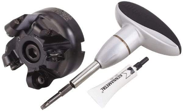 Kennametal - 80mm Cut Diam, 10mm Max Depth, 27mm Arbor Hole, 5 Inserts, RCGX 2006... Insert Style, Indexable Copy Face Mill - KSRM Cutter Style, 18,500 Max RPM, 50mm High, Through Coolant, Series Beyond Blast KSRM - Benchmark Tooling