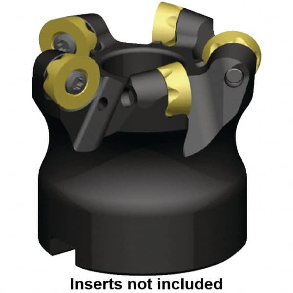 Kennametal - 54mm Cut Diam, 6mm Max Depth, 27mm Arbor Hole, 6 Inserts, RP.T 1204... Insert Style, Indexable Copy Face Mill - KSRM Cutter Style, 30,200 Max RPM, 50mm High, Through Coolant, Series KSRM - Benchmark Tooling